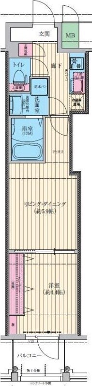 江坂駅 徒歩5分 9階の物件間取画像