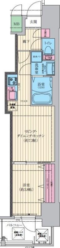 江坂駅 徒歩7分 8階の物件間取画像