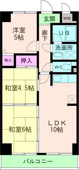 ユーコート豊中の物件間取画像