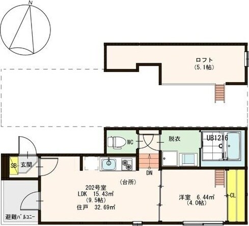 サザンモデラートの物件間取画像