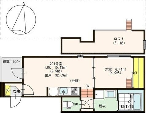 サザンモデラートの物件間取画像