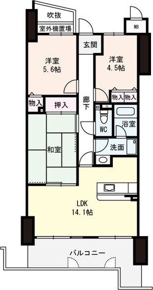 江坂駅 徒歩10分 12階の物件間取画像