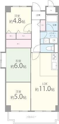 南摂津駅 徒歩5分 5階の物件間取画像