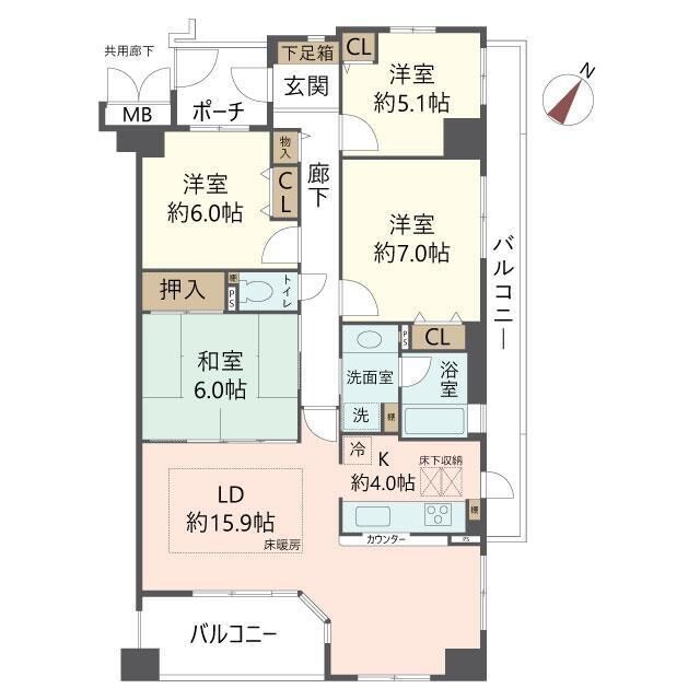 柴原阪大前駅 徒歩3分 6階の物件間取画像