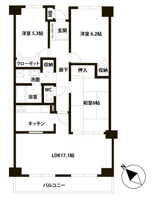 千里中央パークヒルズJ棟の物件間取画像