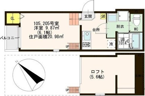 淡路駅 徒歩7分 2階の物件間取画像