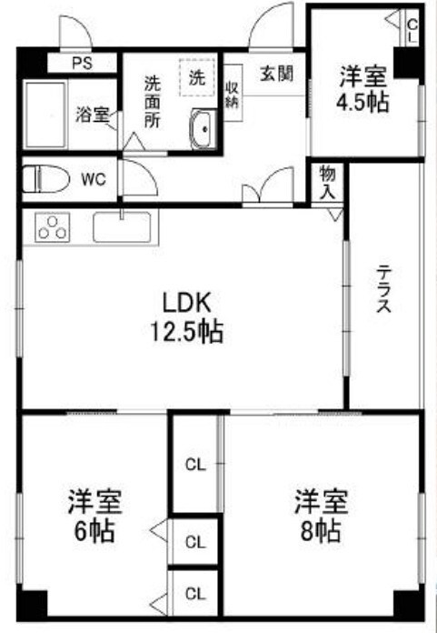 コーポウエハラIIの物件間取画像