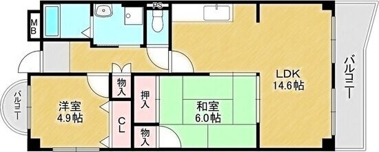 江坂駅 徒歩10分 2階の物件間取画像
