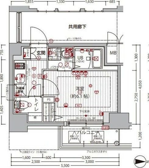 江坂駅 徒歩10分 9階の物件間取画像