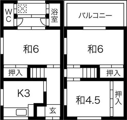 武庫川駅 徒歩15分 1-2階の物件間取画像