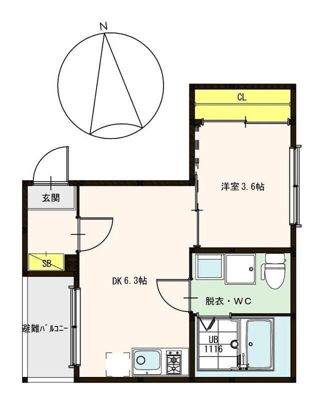 下新庄駅 徒歩3分 2階の物件間取画像