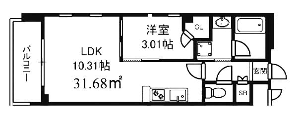 尼崎駅 徒歩5分 4階の物件間取画像