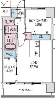 スプランディッドライズ新大阪ノースの物件間取画像
