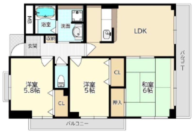 アビタシオン・アールデコの物件間取画像