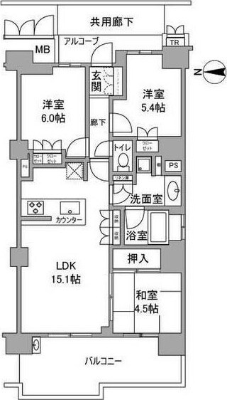 グランロジュマン豊中少路Ｃ街区の物件間取画像