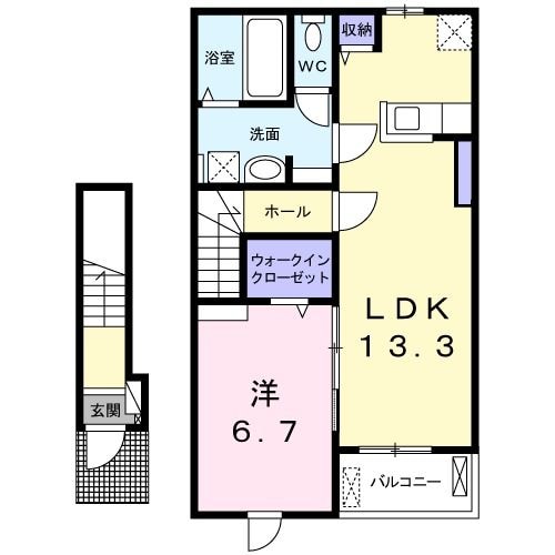 井高野駅 徒歩5分 2階の物件間取画像