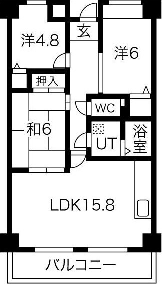 南千里駅 徒歩14分 6階の物件間取画像