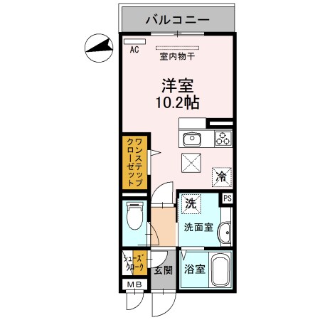 大物駅 徒歩3分 1階の物件間取画像