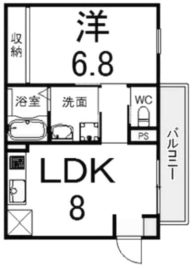 出屋敷駅 徒歩3分 3階の物件間取画像