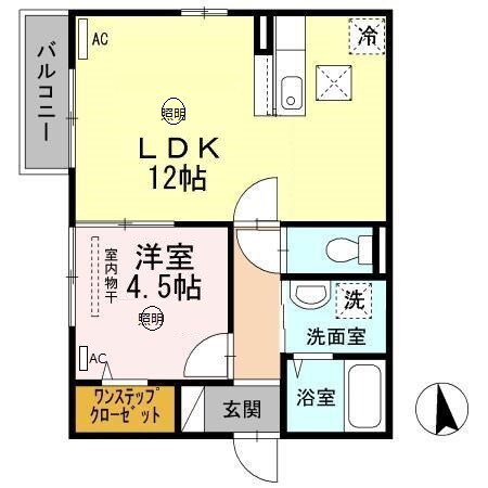 岡町駅 徒歩5分 1階の物件間取画像