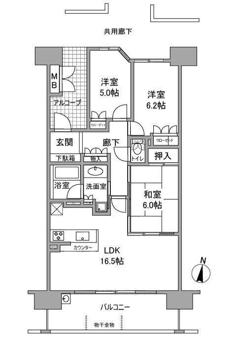 プラウド江坂の物件間取画像