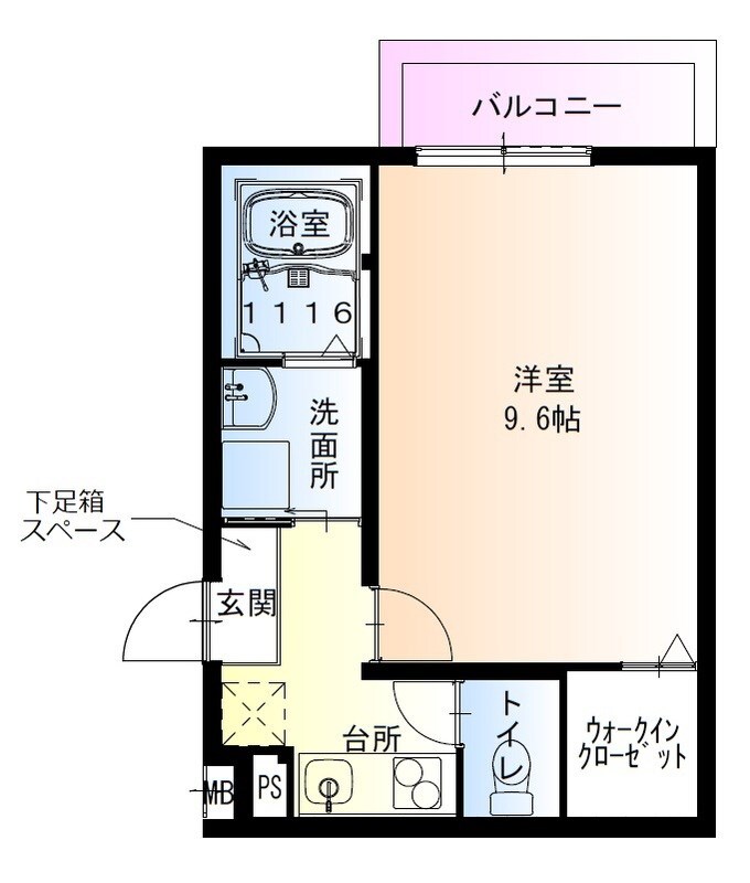 大物駅 徒歩3分 1階の物件間取画像