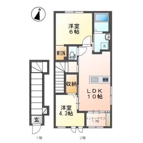 蛍池駅 徒歩10分 2階の物件間取画像