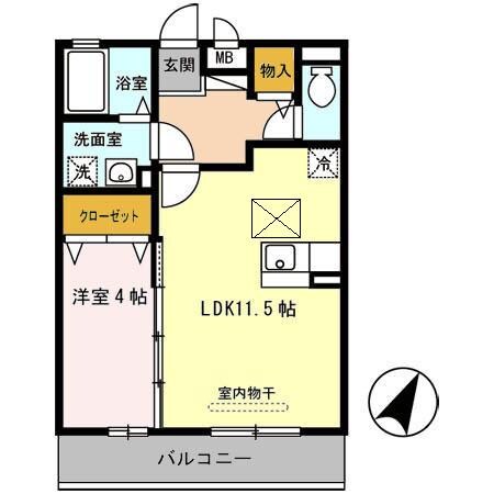 オッツ荒牧南の物件間取画像