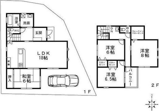 清風荘2丁目戸建の物件間取画像