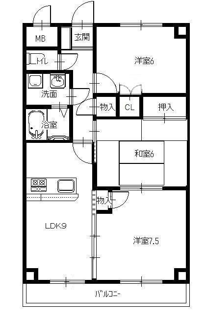 中山寺駅 徒歩17分 3階の物件間取画像