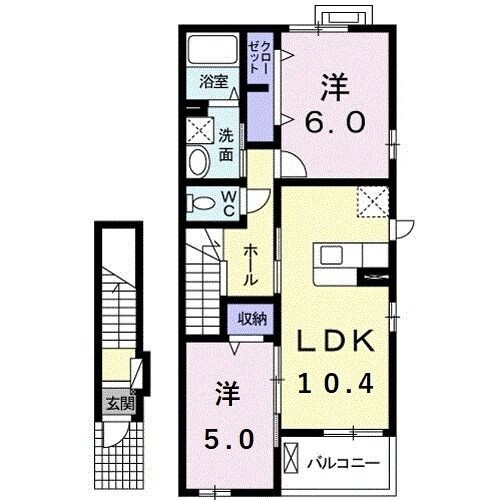 伊丹駅 徒歩18分 2階の物件間取画像