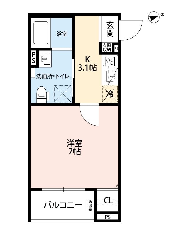 CRASTINE中在家町Aの物件間取画像