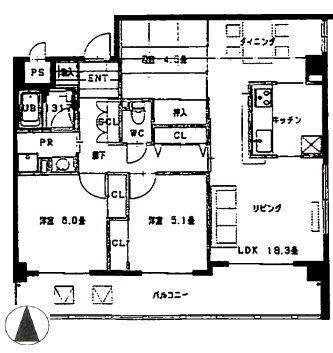 ラディエ南武庫之荘IIIの物件間取画像