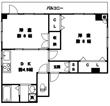 立花駅 徒歩5分 1階の物件間取画像