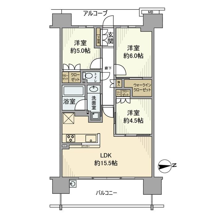 尼崎駅 徒歩3分 9階の物件間取画像