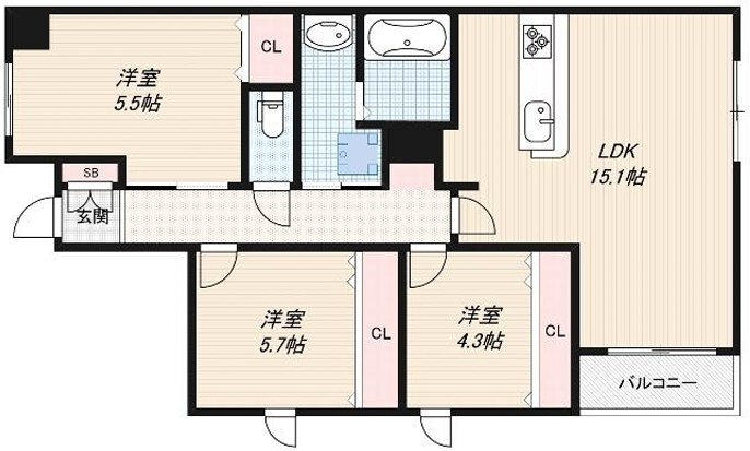 GRANDSTEADY桜の町の物件間取画像