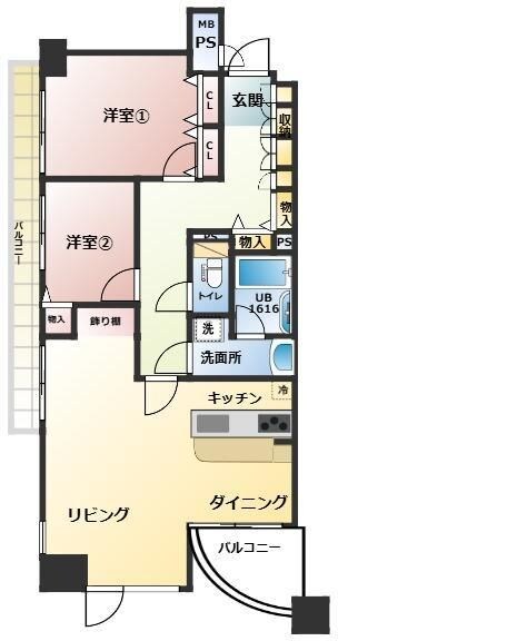 尼崎駅 徒歩6分 9階の物件間取画像