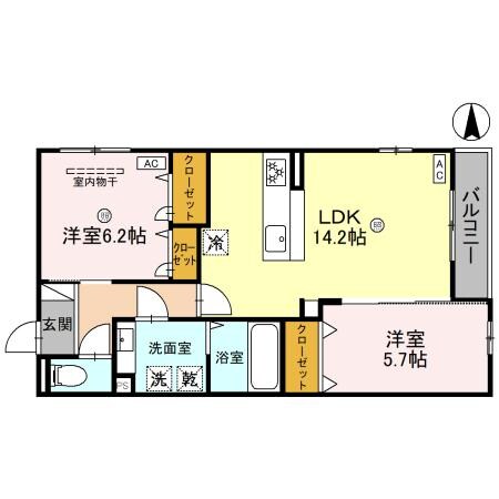 武庫之荘駅 徒歩7分 2階の物件間取画像