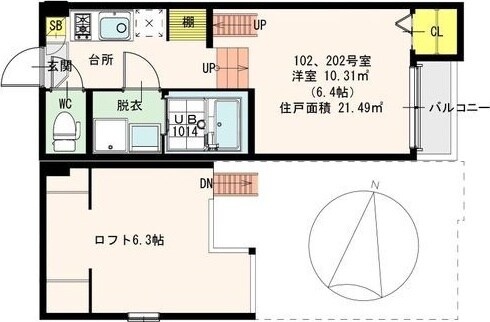 三国駅 徒歩5分 2階の物件間取画像