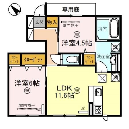 上新庄駅 徒歩4分 1階の物件間取画像