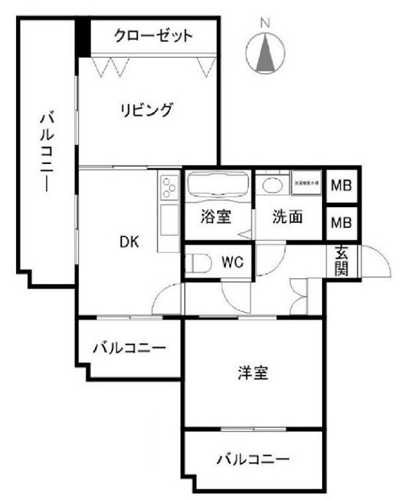 緑地公園駅 徒歩3分 6階の物件間取画像