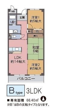 カーサー立花の物件間取画像