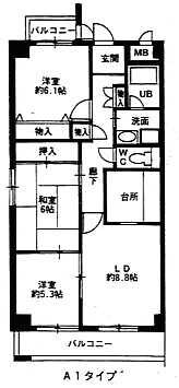 塚口駅 徒歩12分 5階の物件間取画像