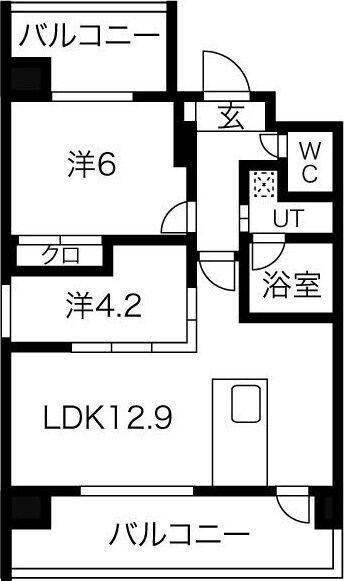 庄内駅 徒歩4分 6階の物件間取画像