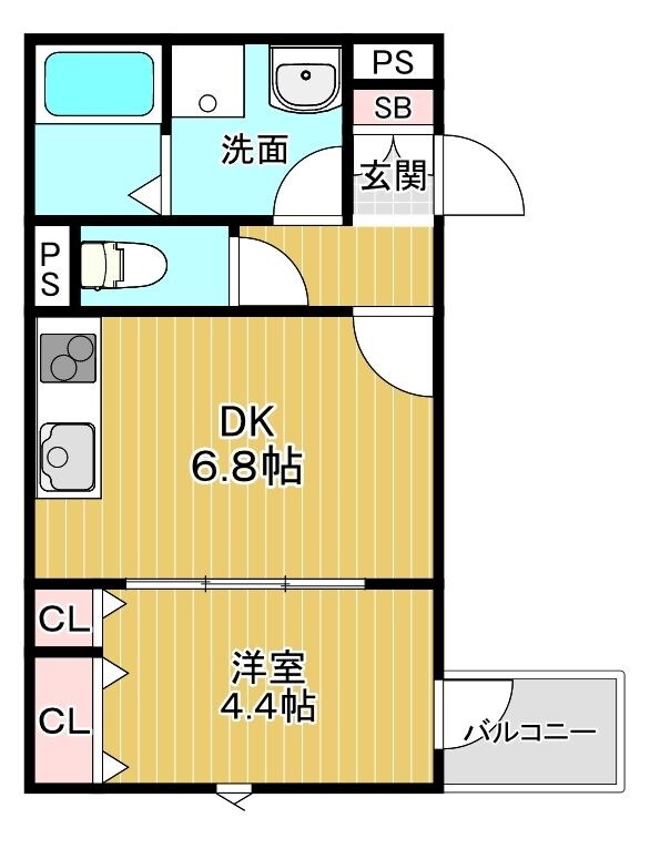 豊津駅 徒歩5分 1階の物件間取画像