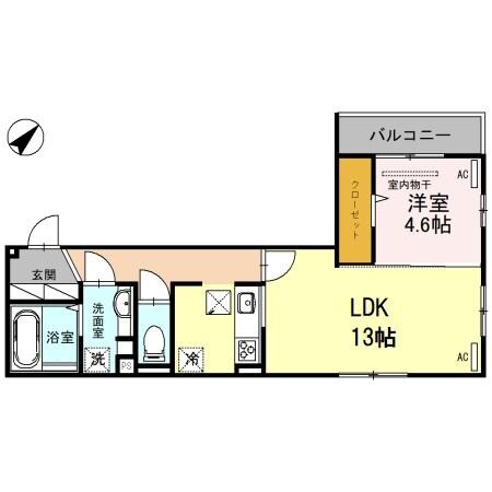 ＲハイツVの物件間取画像