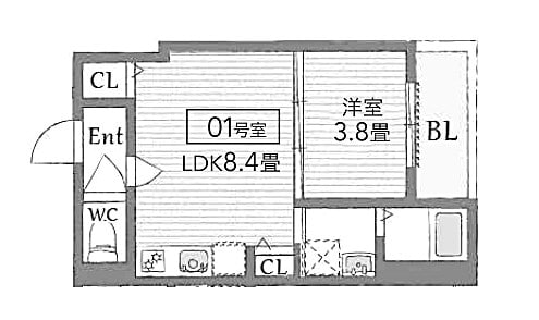 大物駅 徒歩13分 2階の物件間取画像