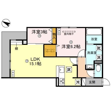 上新庄駅 徒歩6分 1階の物件間取画像