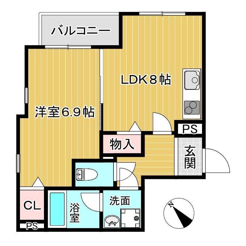 上新庄駅 徒歩4分 2階の物件間取画像