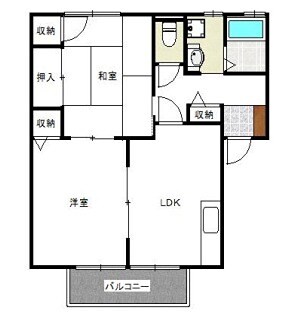 日恵ハイツＡ－１棟の物件間取画像